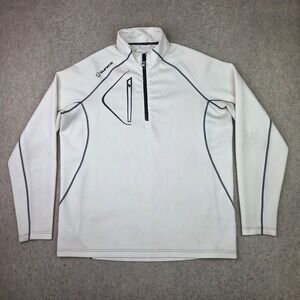 Sunice Jacket Mens XL White Performance 1/4 Zip Pullover Golf Active Stretch